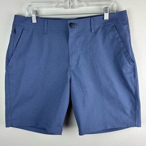 Public Rec Dealmaker Chino Shorts Men's Size 34 Jean Blue 8" Inseam Golf Stretch